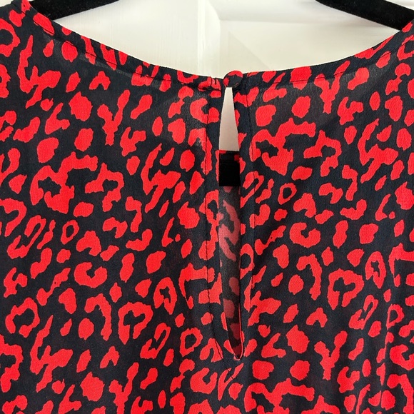 Zara Red Leopard Print Long Sleeve Maxi Dress, Medium - Picture 7 of 12